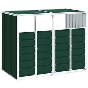 vidaXL Spremi&scaron;te za 2 kanta za otpad zelena 144x81x113 cm čelično