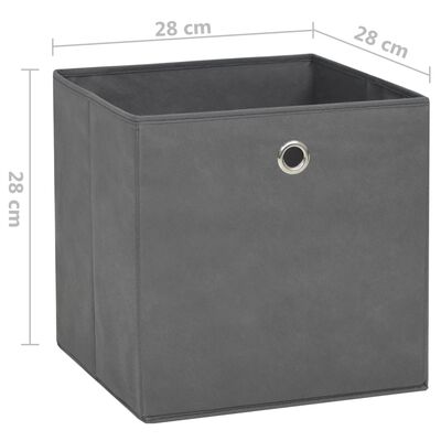 vidaXL Kutije za pohranu od netkane tkanine 10 kom 28x28x28 cm sive