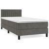 vidaXL Box spring krevet s madracem tamnosivi 80 x 200 cm bar&scaron;unasti