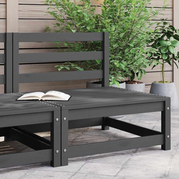 vidaXL Srednja vrtna sofa siva od masivne borovine