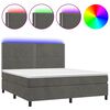 vidaXL Krevet box spring s madracem LED tamnosivi 180x200 cm bar&scaron;un