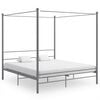 vidaXL Okvir za krevet s nadstre&scaron;nicom sivi metalni 180 x 200 cm