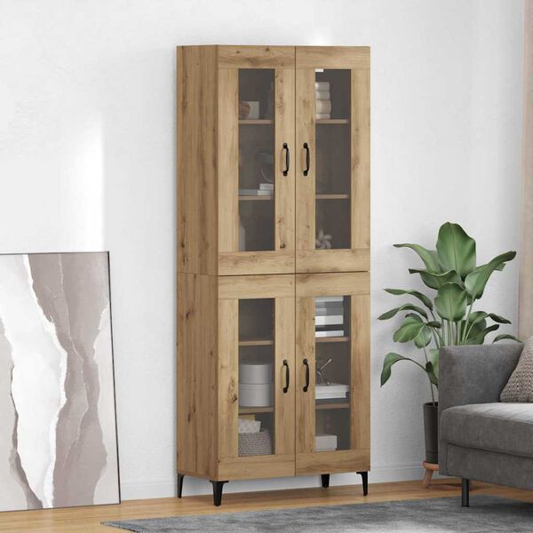 vidaXL Highboard Umjetnički hrast 69,5 x 34 x 180 cm Konstruirano drvo