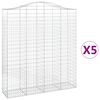 vidaXL Lučne gabionske ko&scaron;are 5 kom 200x50x220/240cm pocinčano željezo