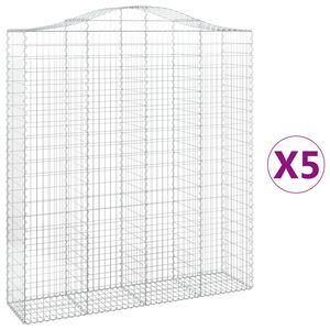 vidaXL Lučne gabionske ko&scaron;are 5 kom 200x50x220/240cm pocinčano željezo