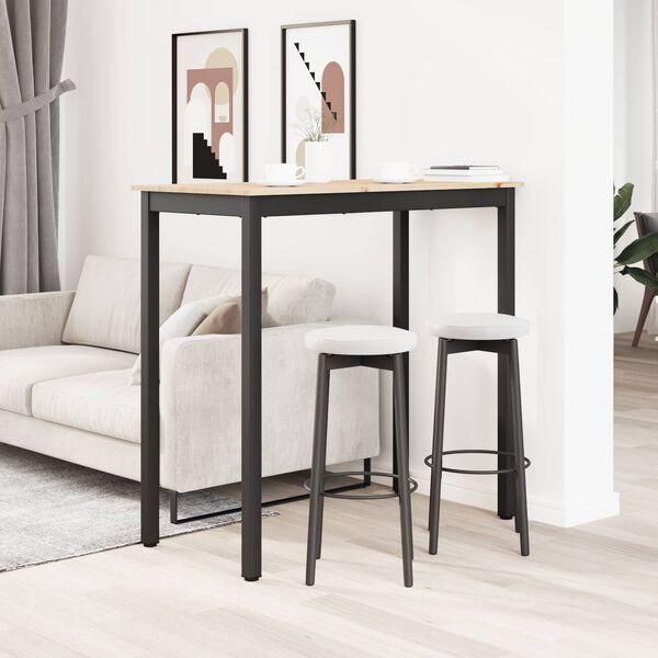 vidaXL Stol za bar Prirodna 110 x 55 x 105 cm Čvrsto borovo drvo