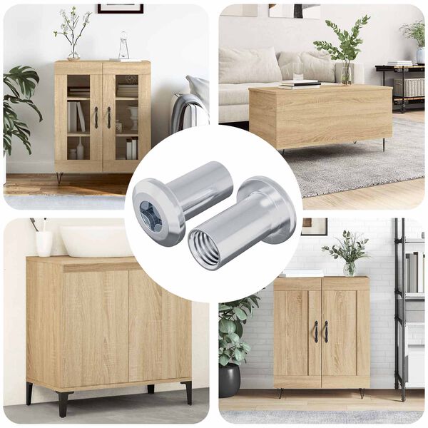 vidaXL Sigurnosna matica 2 pcs Nikla M6 x 15 mm Čelik