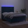vidaXL Krevet box spring s madracem LED tamnoplavi 140x190 cm bar&scaron;un