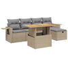 vidaXL 6-dijelni set vrtnih sofa s jastucima bež od poliratana