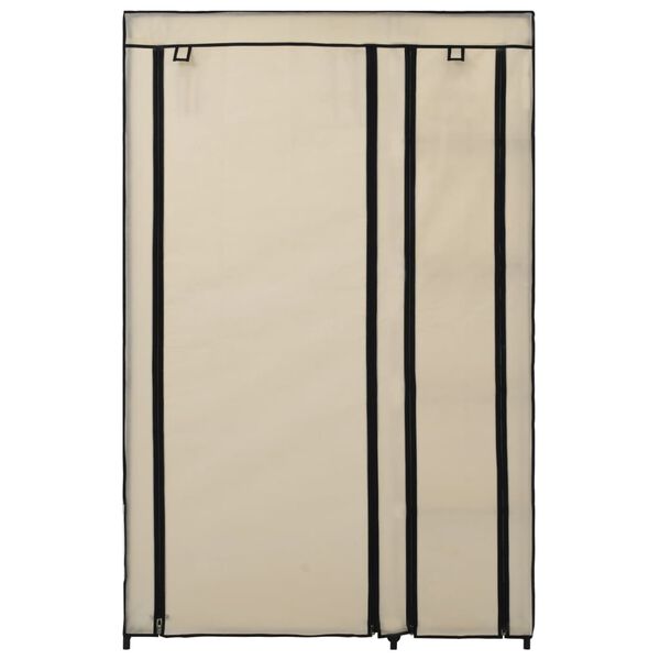 282424 vidaXL Folding Wardrobes 2 pcs Cream 110x45x175 cm Fabric