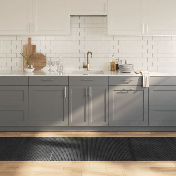 vidaXL Tepih pravokutni sivi 80 x 400 cm od bambusa