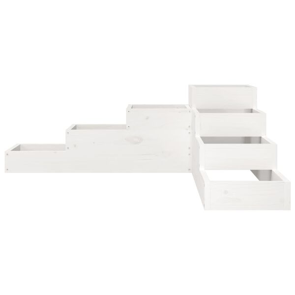 vidaXL Vrtna sadilica s 4 razine 106x104,5x36 cm bijela od borovine