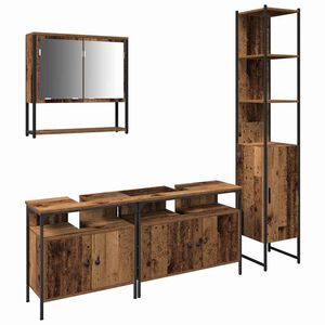 vidaXL Set namje&scaron;taja za kupaonicu 4 pcs Staro drvo Konstruirano drvo