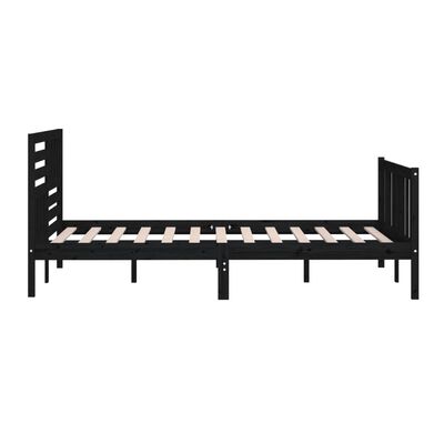 vidaXL Okvir za krevet od masivnog drva crni 200 x 200 cm