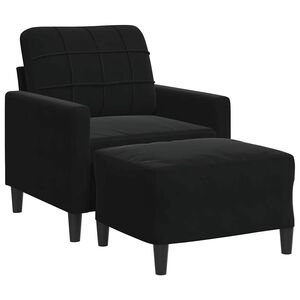 vidaXL Fotelja s tabureom crna 60 cm bar&scaron;unasta
