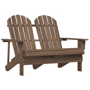 vidaXL Vrtni dvosjed Adirondack od masivne jelovine smeđi
