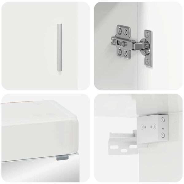 vidaXL Set namje&scaron;taja za kupaonicu s ladicama TULUM Visoki sjaj bijela