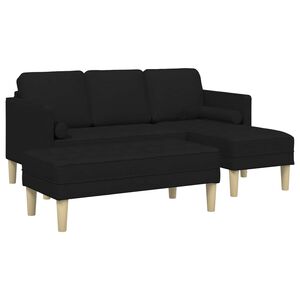 vidaXL Set sofe 2 kom. Crna Poliester