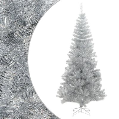 vidaXL Umjetno božićno drvce sa stalkom srebrno 240 cm PET
