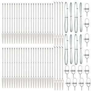 vidaXL Stup za ogradu Ostalo 52 pcs Siva 3,2 x 3,2 x 80 cm Čelik