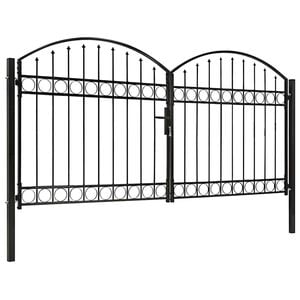 vidaXL Vrata za ogradu ASSEN dvostruka vrata s lučnim vrhom čelik 300x125 cm