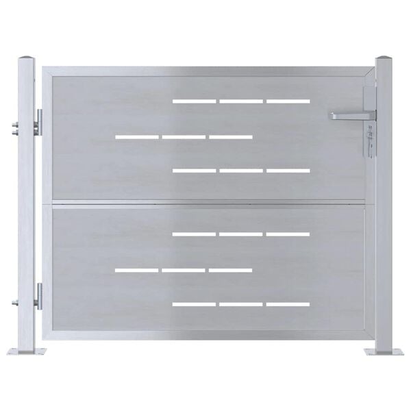vidaXL Vrtna vrata Srebrno 100 x 75 cm Nehrđajući čelik