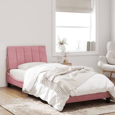 vidaXL Okvir za krevet s uzglavljem ružičasti 80x200 cm baršunasti