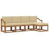 vidaXL Set vanjskih sofa 5 pcs Prirodna i bež Čvrsto drvo akacije