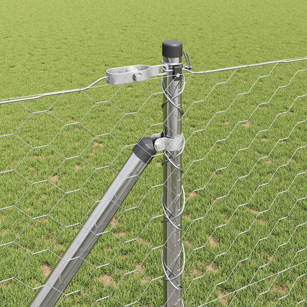 vidaXL Stup za ogradu Srebrno 25 x 1,4 m (mreža od 50 mm) Čelik