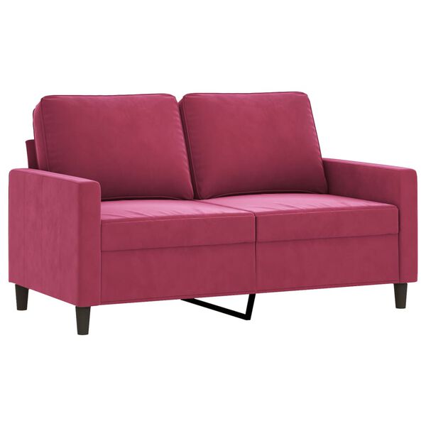vidaXL 3-dijelni set sofa s jastucima crvena boja vina bar&scaron;unasti