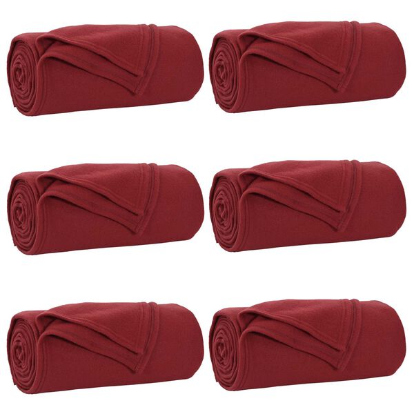 vidaXL Pokrivači za bacanje 6 pcs Bordeaux Crvena 270 x 240 cm Runo
