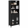 vidaXL Highboard Crni hrast 69,5 x 34 x 180 cm Konstruirano drvo