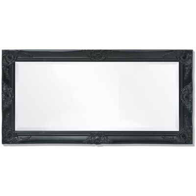 vidaXL Zidno ogledalo Barokni stil 100x50 cm Crno