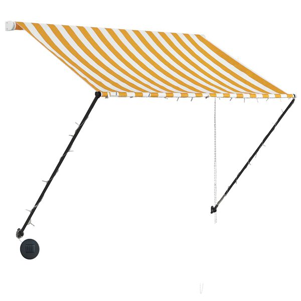 vidaXL Tenda na uvlačenje s LED svjetlima 150 x 150 cm žuto-bijela