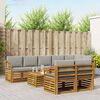 vidaXL Setovi sofa 9 pcs Prirodna i svijetlo siva Čvrsto drvo akacije