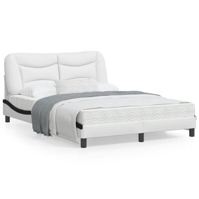 vidaXL Okvir kreveta s uzglavljem bijelo-crni 140x200 cm umjetna koža