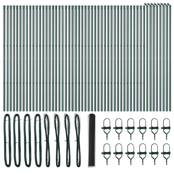 vidaXL Stup za ogradu Siva 100 x 1 m (25 mm mreža) Čelik i PVC