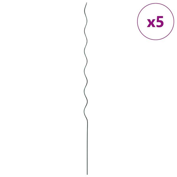 vidaXL Podr&scaron;ka za biljke 5 pcs Zelena 110 x 0.6 x 0.6 cm Čelik