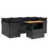 vidaXL 7-dijelni set vrtnih sofa od poliratana s jastucima crni
