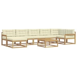 vidaXL Set vanjskih sofa 8 pcs Bijela i krem