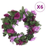 vidaXL Vijenci od umjetnog cvijeća 6 kom svjetloljubičasti 250 cm
