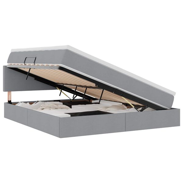 vidaXL Krevet s madracem i skladištem Svijetlo siva 180 x 200 cm