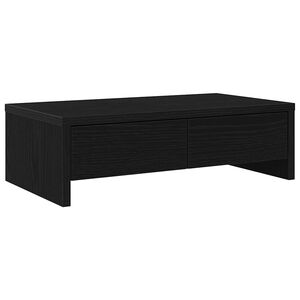 vidaXL Stalak za monitor s ladicama Crni hrast 50x27x15 cm Konstruirano drvo