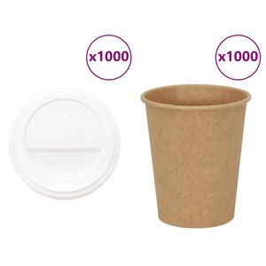 vidaXL papirnate &scaron;alice za kavu s poklopcima 1000 kom 8 oz 200 ml