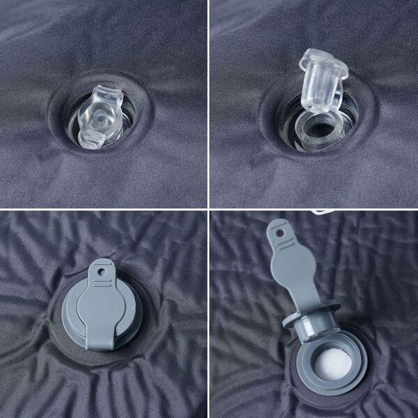 vidaXL Samonapuhujući madrac za kampiranje s jastukom sivi za 1 osobe