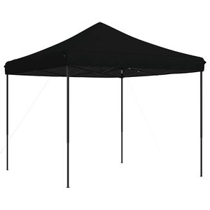 vidaXL Sklopivi prigodni &scaron;ator za zabave crni 292 x 292 x 315 cm