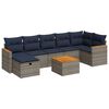 vidaXL 8-dijelni set vrtnih sofa od poliratana s jastucima sivi