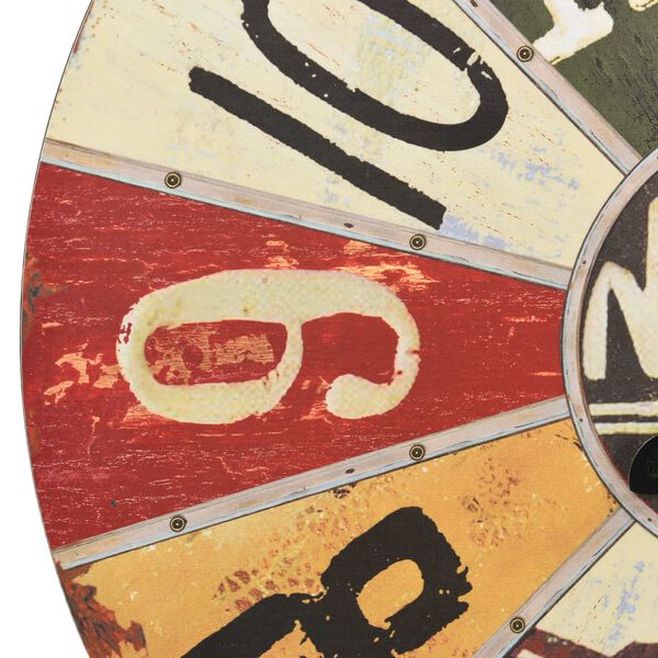 325182 vidaXL Wall Clock Multicolour 60 cm MDF