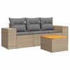 vidaXL 4-dijelni set vrtnih sofa s jastucima bež od poliratana