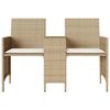 vidaXL Vrtni dvosjed sa stolićem i tabureima bež od poliratana